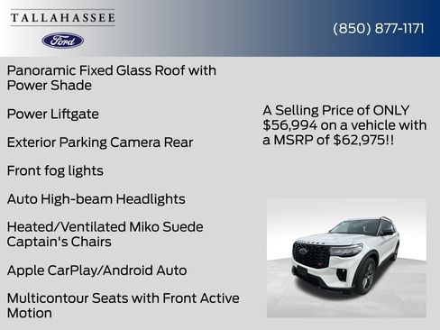 New 2026 Ford Explorer ST w/ Sun And Sound Package RWD image 35