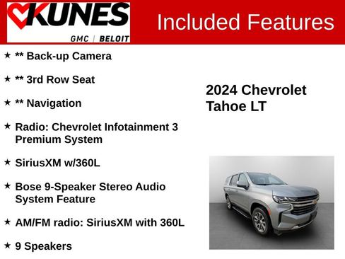 Used 2024 Chevrolet Tahoe LT w/ Luxury Package image 2