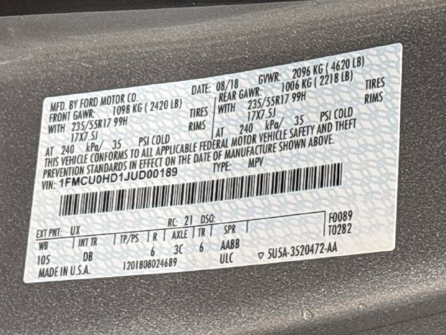 Used 2018 Ford Escape SEL FWD image 26