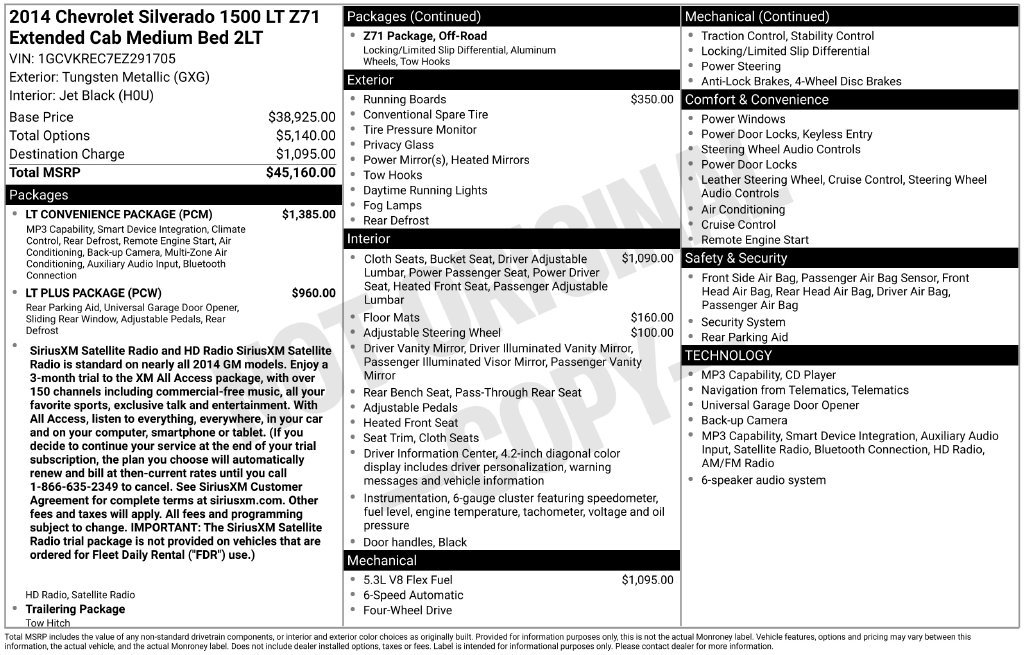 Used 2014 Chevrolet Silverado 1500 LT w/ LT Convenience Package AWD/4WD image 2