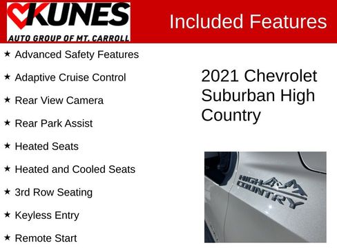 Used 2021 Chevrolet Suburban High Country w/ Premium Package image 3