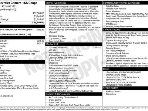 Used 2022 Chevrolet Camaro SS RWD image 18