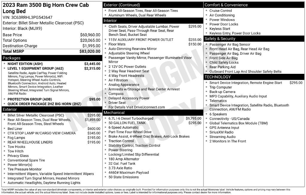 Used 2023 RAM 3500 Big Horn w/ Night Edition AWD/4WD image 5