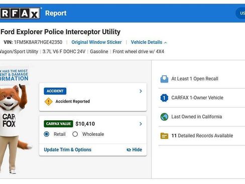 Used 2017 Ford Explorer 4WD Police Interceptor image 3