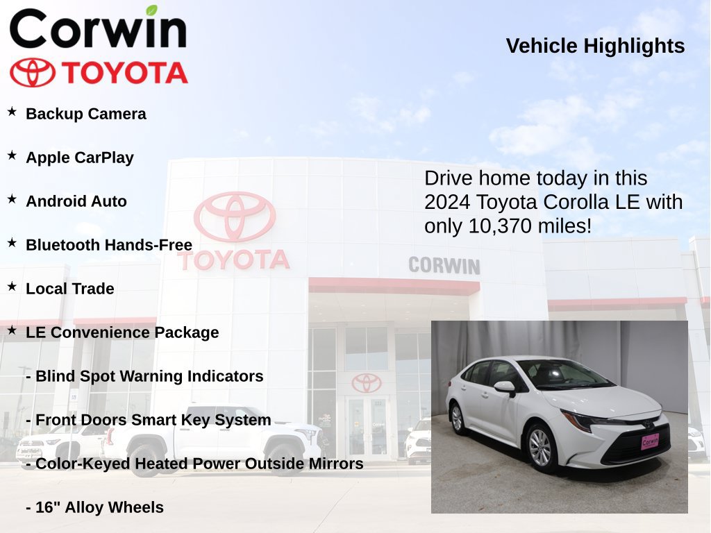 Used 2024 Toyota Corolla LE w/ LE Convenience Package FWD image 6