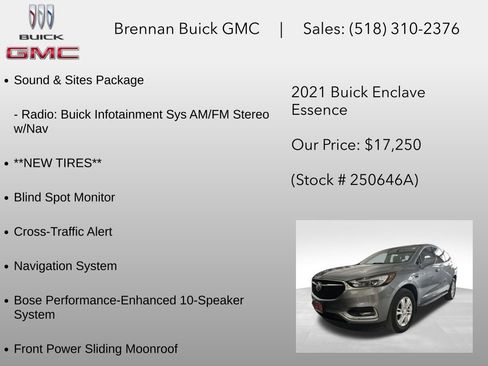 Certified 2021 Buick Enclave Essence w/ Sound and Sites Package AWD/4WD image 12