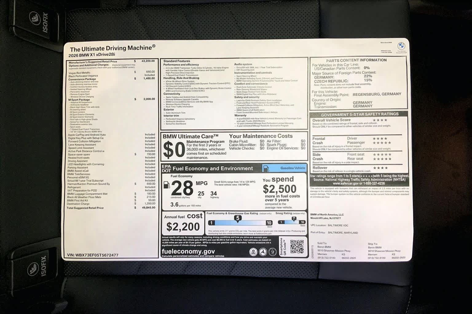 New 2026 BMW X1 xDrive28i w/ M Sport Package AWD/4WD image 22