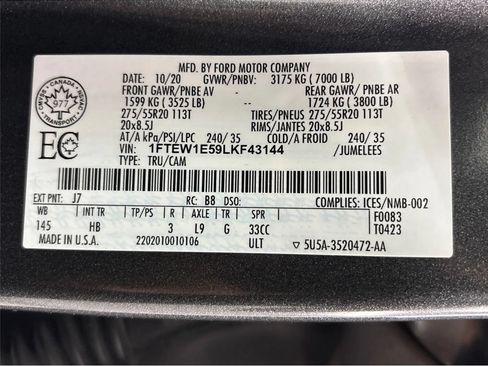 Used 2020 Ford F150 Lariat w/ Equipment Group 502A Luxury AWD/4WD image 28