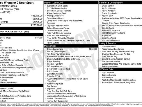New 2026 Jeep Wrangler Sport image 29