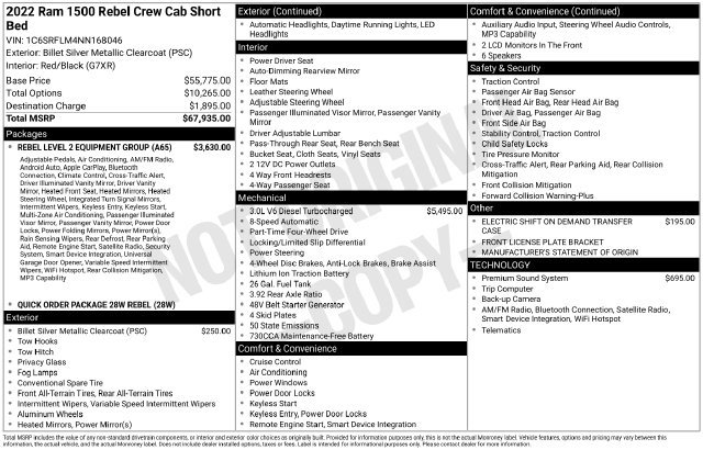Used 2022 RAM 1500 Rebel w/ Rebel Level 2 Equipment Group AWD/4WD image 16