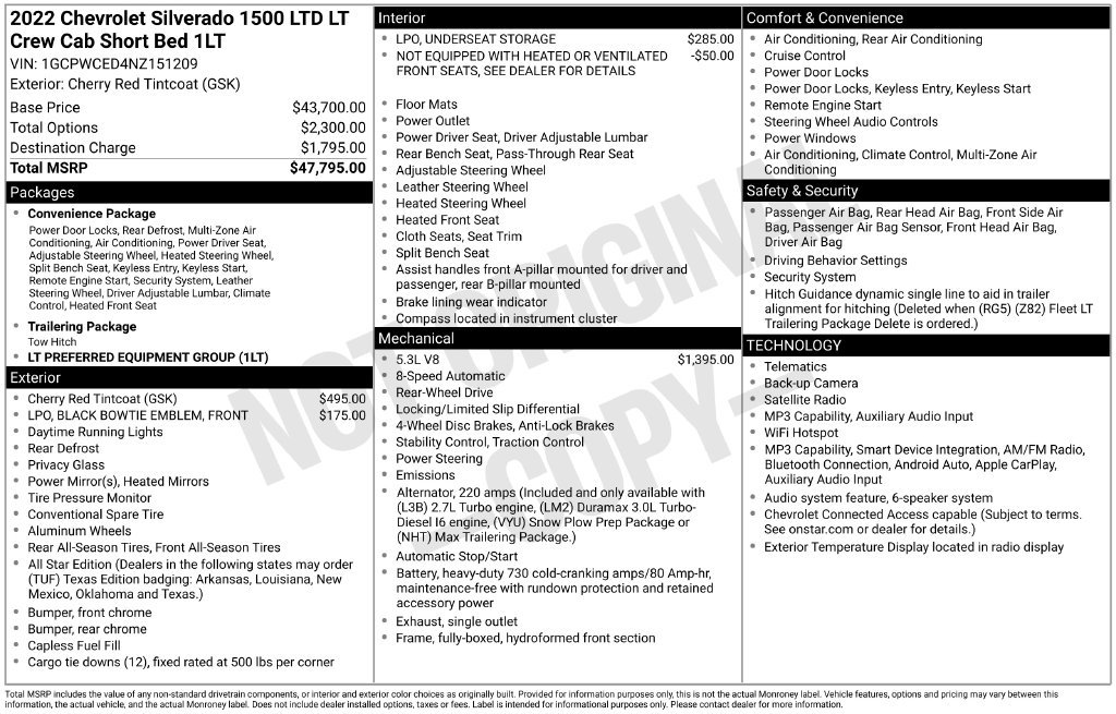 Used 2022 Chevrolet Silverado 1500 LT RWD image 10
