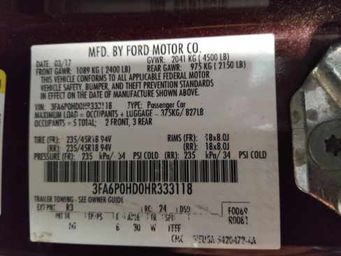 Used 2017 Ford Fusion SE w/ Equipment Group 201A FWD image 33