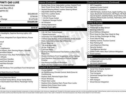 Used 2022 INFINITI Q60 3.0t Luxe w/ Cargo Package image 30