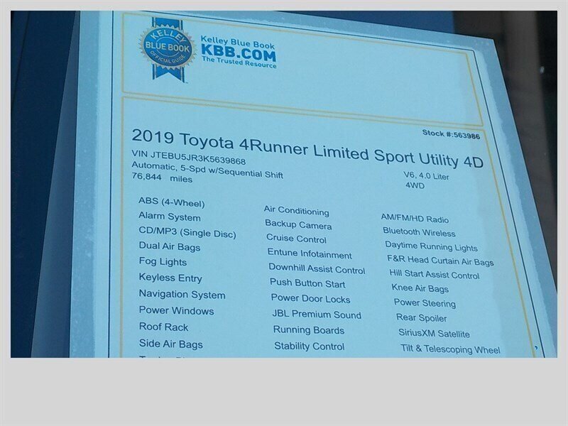 Used 2019 Toyota 4Runner Limited AWD/4WD image 18