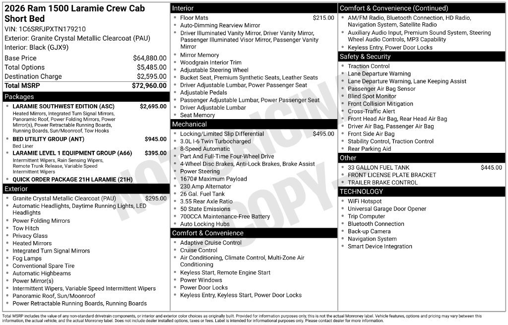 Used 2026 RAM 1500 Laramie w/ Bed Utility Group AWD/4WD image 7