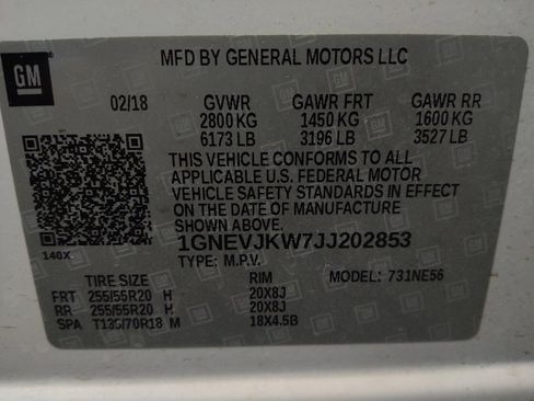 Used 2018 Chevrolet Traverse Premier w/ LPO, Floor Liner Package AWD/4WD image 33