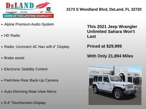 Used 2021 Jeep Wrangler Unlimited Sahara AWD/4WD image 18
