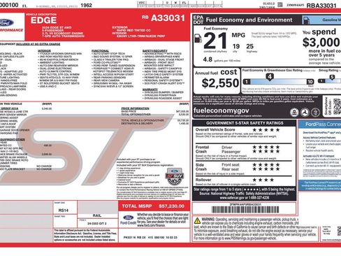 Certified 2024 Ford Edge ST w/ Equipment Group 401A AWD/4WD image 4