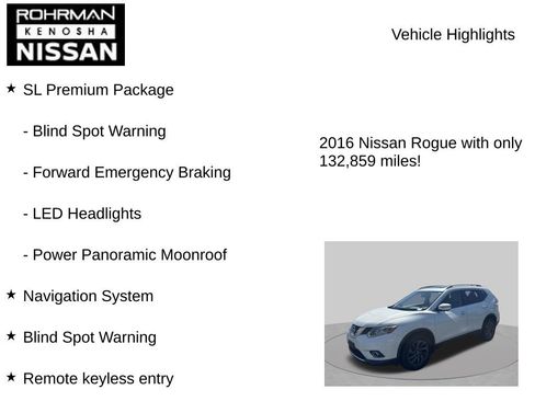 Used 2016 Nissan Rogue SL w/ SL Premium Package AWD/4WD image 8
