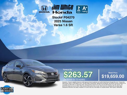 Used 2025 Nissan Versa SR w/ Trunk Package FWD image 3