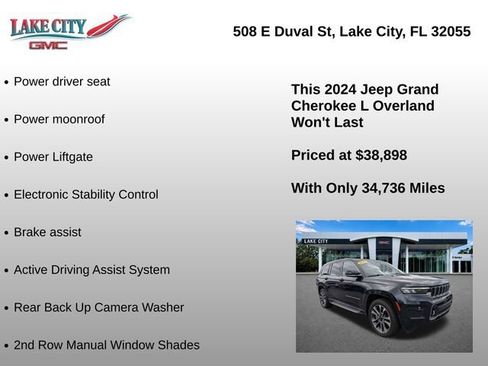 Used 2024 Jeep Grand Cherokee L Overland w/ Advanced Protech Group III AWD/4WD image 30