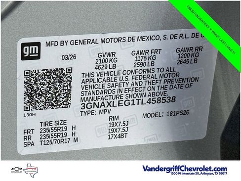 New 2026 Chevrolet Equinox RS w/ Safety and Technology Package FWD image 22