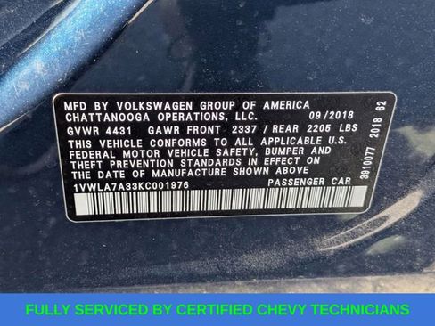 Used 2019 Volkswagen Passat 2.0T Wolfsburg w/ Wheels & Sunroof Package image 26