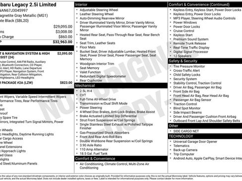 Used 2018 Subaru Legacy 2.5i Limited image 2