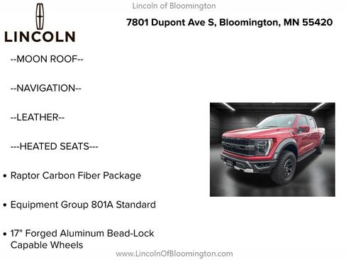 Used 2023 Ford F150 Raptor w/ Raptor Carbon Fibre Package image 5