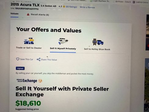 Used 2015 Acura TLX w/ Technology Package FWD image 10