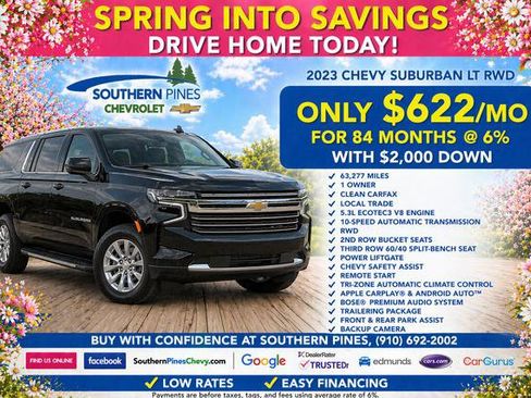 Used 2023 Chevrolet Suburban LT w/ Luxury Package RWD image 2