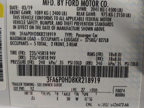 Used 2019 Ford Fusion SE w/ Equipment Group 151A FWD image 33