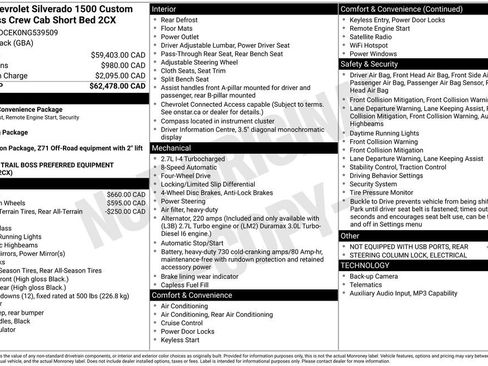 Used 2022 Chevrolet Silverado 1500 Custom Trail Boss AWD/4WD image 10