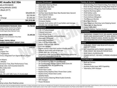 Used 2023 GMC Acadia SLE w/ Driver Convenience Package image 34