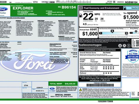 Used 2022 Ford Explorer XLT w/ Equipment Group 202A image 43