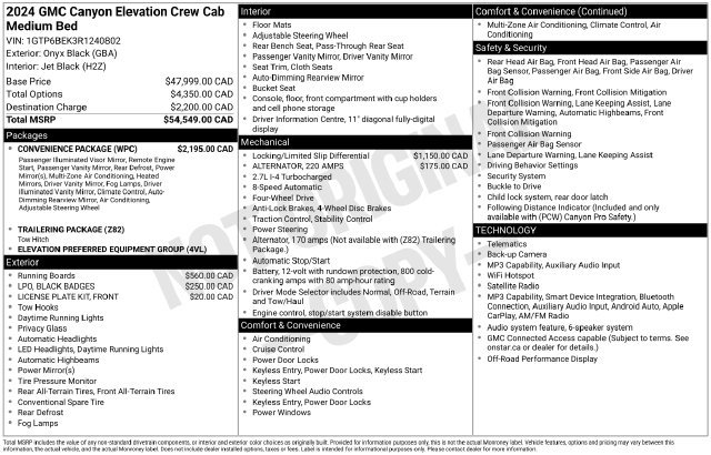 Used 2024 GMC Canyon Elevation w/ Convenience Package AWD/4WD image 20