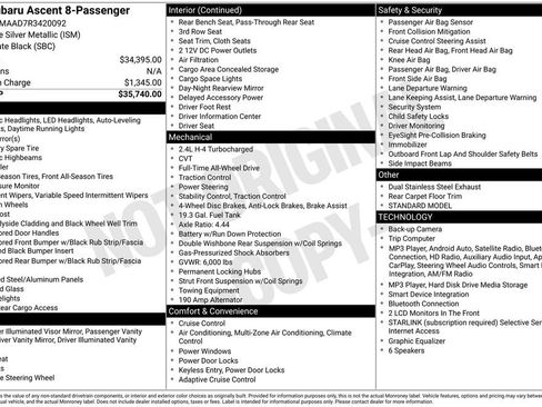 Used 2024 Subaru Ascent 8-Passenger AWD/4WD image 54