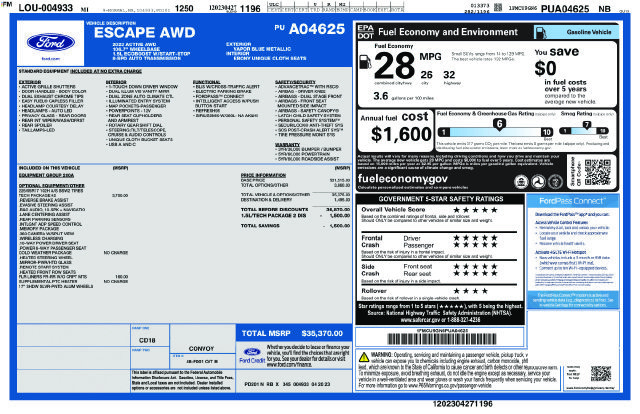 Used 2023 Ford Escape Active w/ Tech Pack #2 AWD/4WD image 5