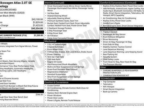 Used 2024 Volkswagen Atlas SE w/ Panoramic Sunroof Package FWD image 17