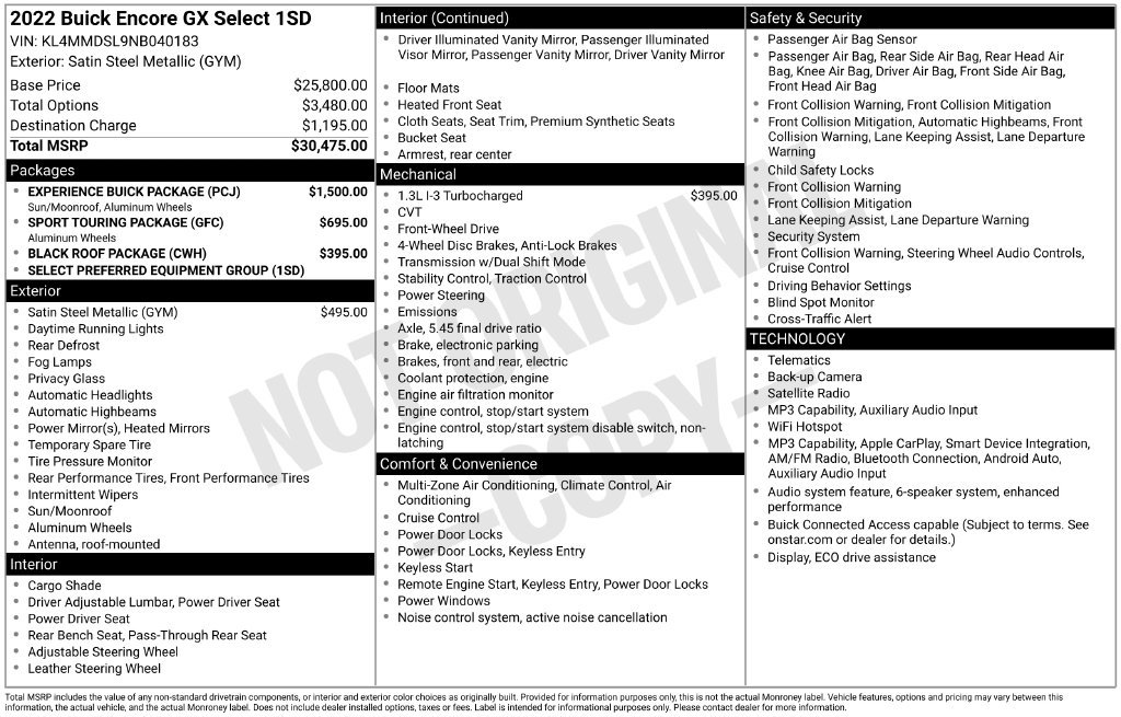 Used 2022 Buick Encore GX Select w/ Experience Buick Package FWD image 2