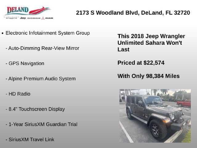 Used 2018 Jeep Wrangler Unlimited Sahara AWD/4WD image 5
