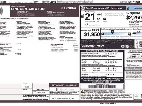 Used 2020 Lincoln Aviator Reserve w/ Elements Package Plus image 2