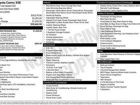 Used 2022 Toyota Camry XSE w/ Navigation Package FWD image 5