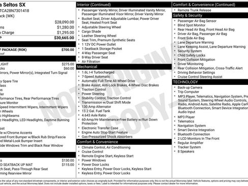 Certified 2022 Kia Seltos SX w/ Sunroof Package AWD/4WD image 33