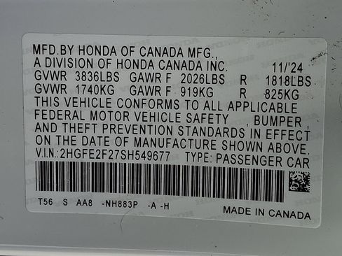 Certified 2025 Honda Civic LX image 27