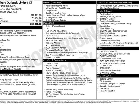 Certified 2024 Subaru Outback Limited XT image 17