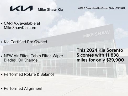 Certified 2024 Kia Sorento S w/ Panoramic Sunroof Package FWD image 3