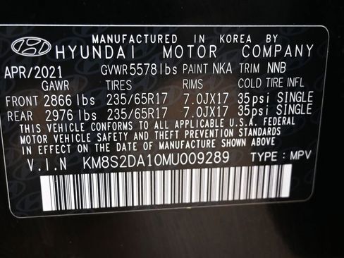 Used 2021 Hyundai Santa Fe Blue w/ Cargo Package AWD/4WD image 37