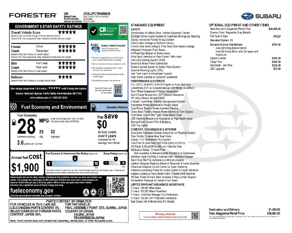 Used 2025 Subaru Forester Sport AWD/4WD image 4