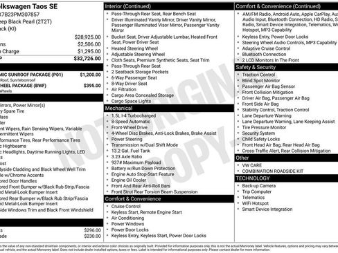 Certified 2023 Volkswagen Taos SE w/ Panoramic Sunroof Package FWD image 37